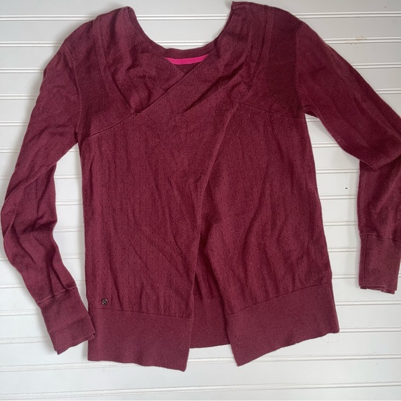 Lululemon Sunset Savasana Matoon Wine Sweater Medium - Picture 3 of 9